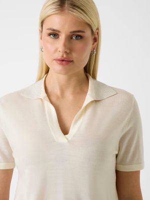 ​Knitted polo shirt with rhinestones