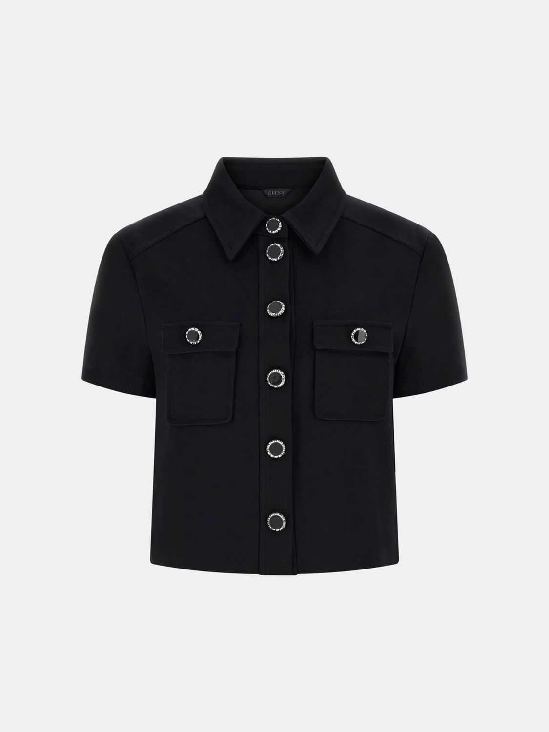 Cropped shirt with jewel buttons