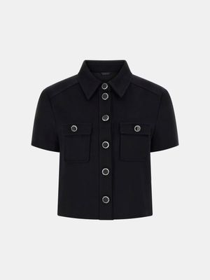 Cropped shirt with jewel buttons