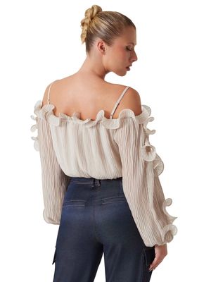 Chiffon top with ruffles