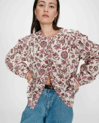 ​Regular-fit floral print shirt