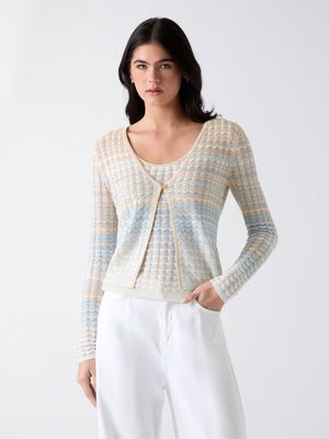 Slim-fit cardigan in zigzag pattern