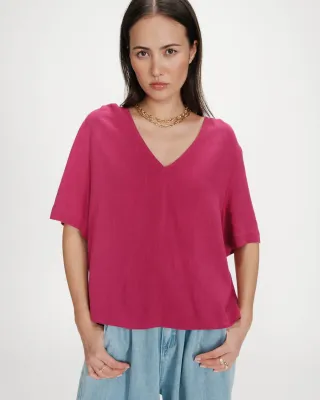Regular short-sleeved blouse