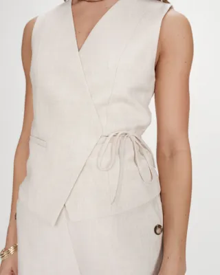 Double-breasted crossover vest