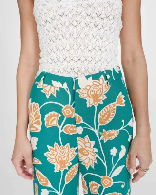 Straight-leg floral pants