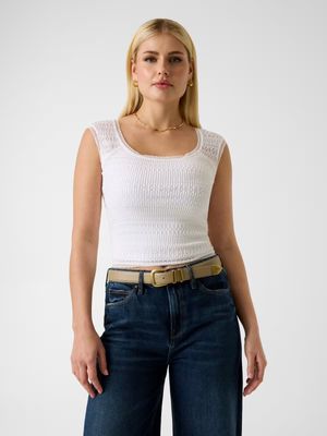 ​Slim-fit perforated top