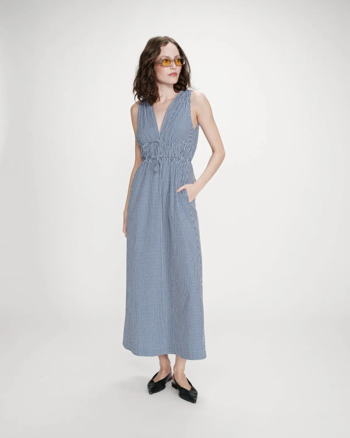 Long dress with vichy print