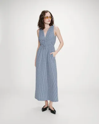 Long dress with vichy print