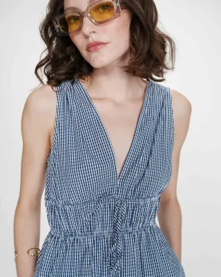 Long dress with vichy print