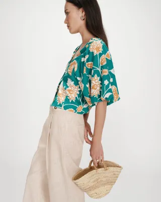 ​Linen blend blouse