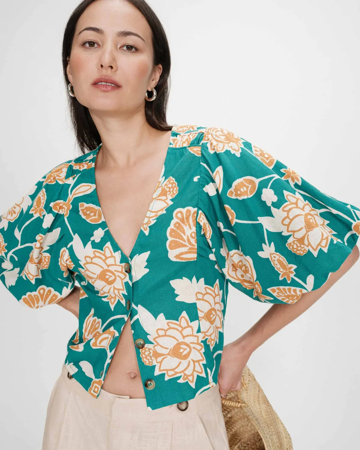 ​Linen blend blouse