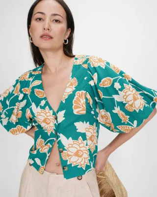 ​Linen blend blouse