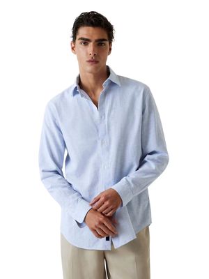 ​Regular-fit linen blend shirt