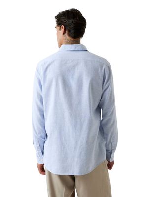 ​Regular-fit linen blend shirt