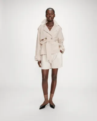 ​Double-breasted cropped trench