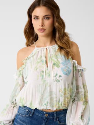 Chiffon blouse with ruffles