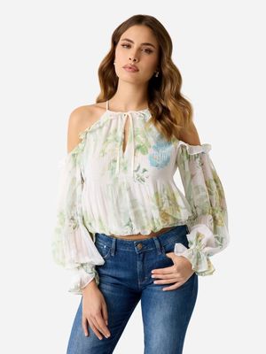 Chiffon blouse with ruffles