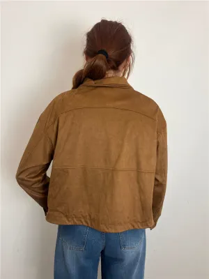 Regular-fit suede jacket