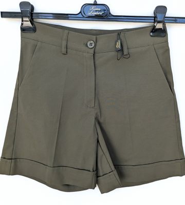 High-waisted cotton chino shorts
