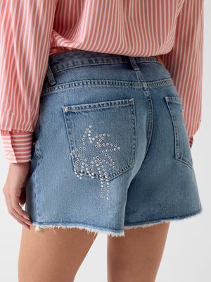 ​Denim shorts with appliques