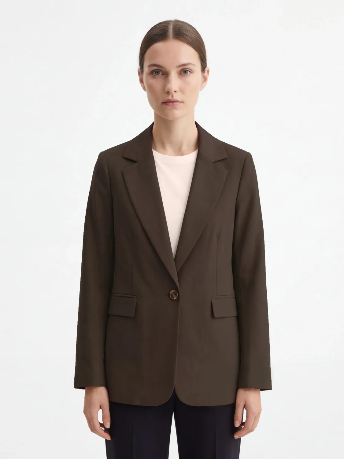 ​Regular single-breasted viscose jacket