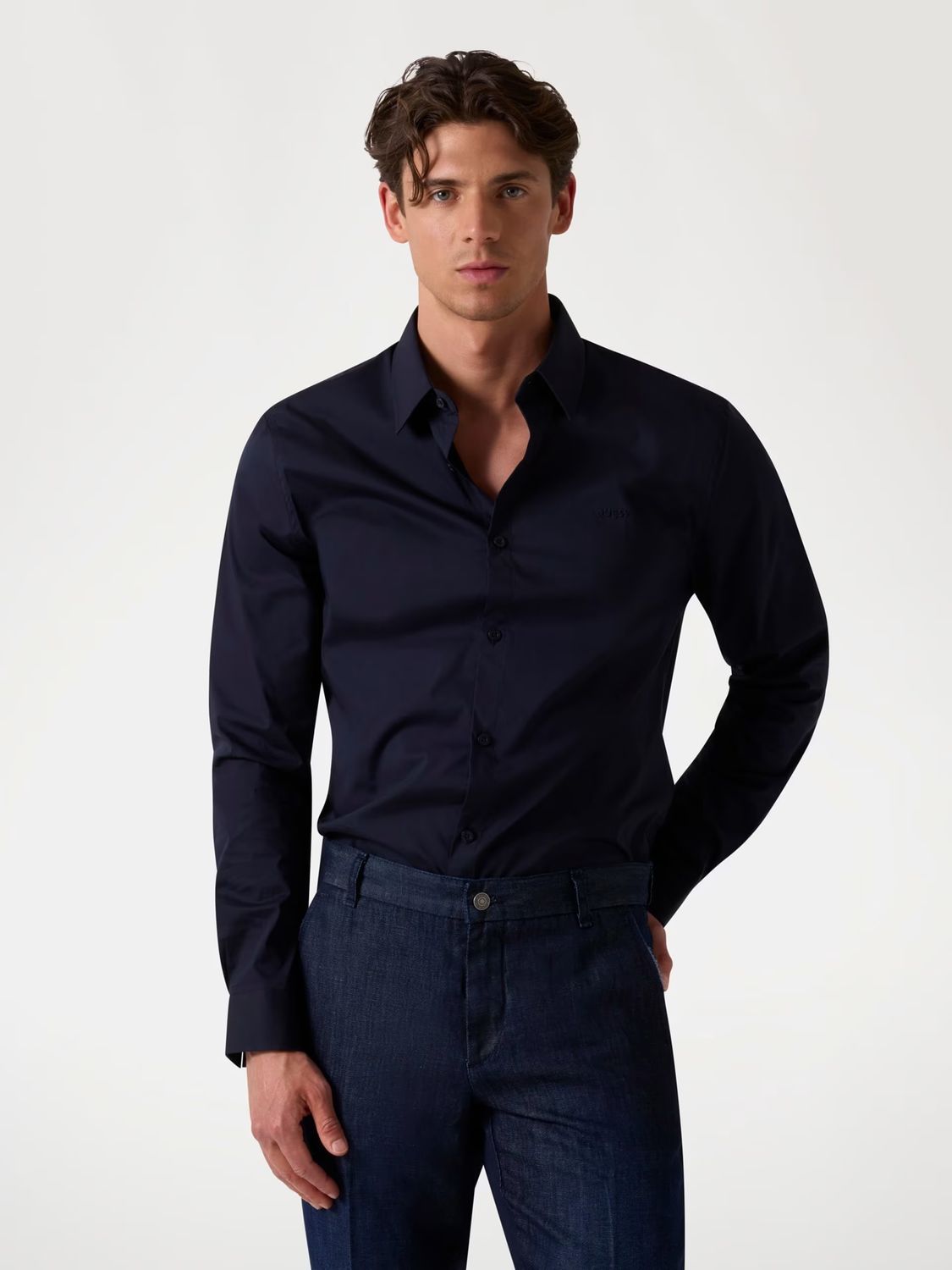 Slim-fit stretch cotton shirt