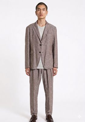 ​Single-breasted linen blend suit