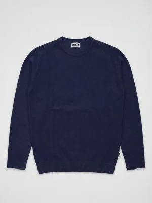 Crewneck sweater in slub cotton