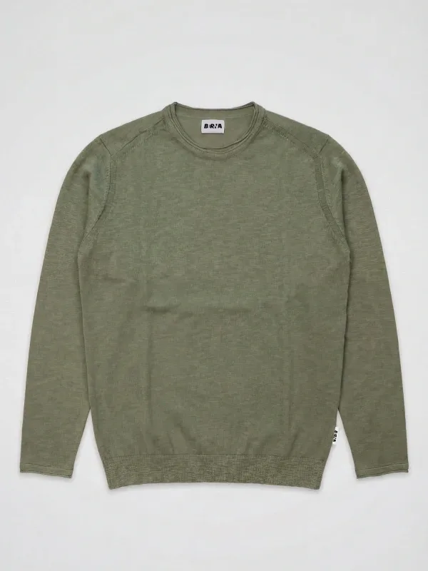 ​Crewneck sweater in slub cotton