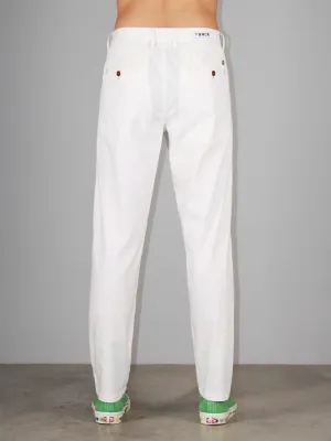 ​Slim-fit cotton and linen pants