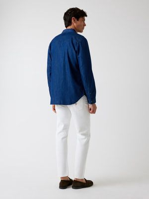 ​Slim-fit white denim jeans