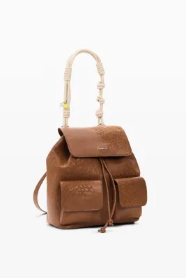 ​Faux leather backpack with embroidery