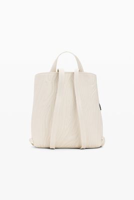 Quilted faux leather backpack
