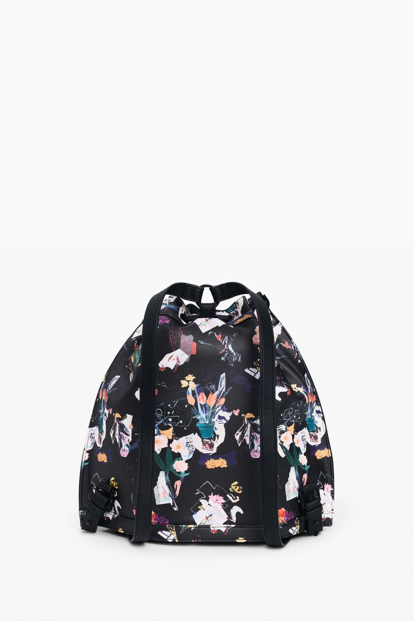 Woven faux leather bag