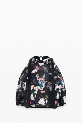 Woven faux leather bag