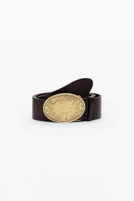 ​Leather belt with oval buckle