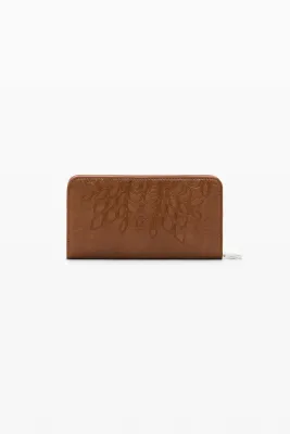 Faux leather wallet with embroidery