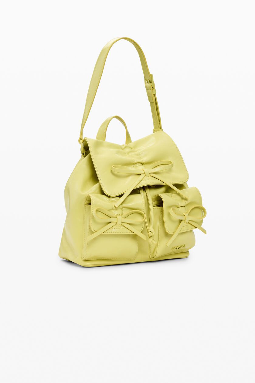 ​Faux leather backpack with decorative bows