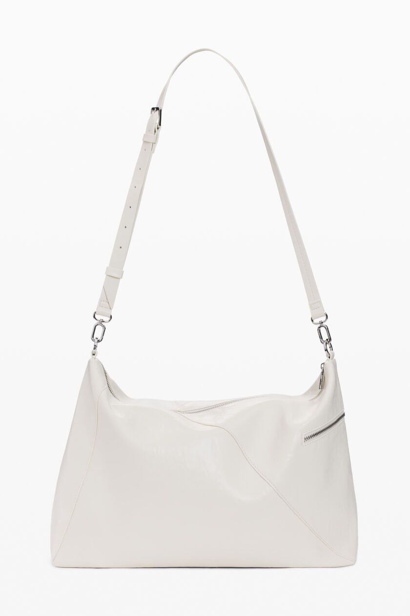 Faux leather bag with 3d logo