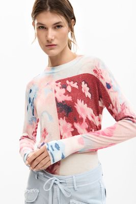 Florals print crew neck sweater