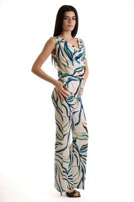 ​Abstract patterned bootcut pants