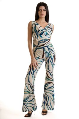 Abstract patterned bootcut pants Abstract patterned bootcut pants