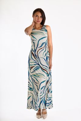 ​Long dress with an abstract floral pattern