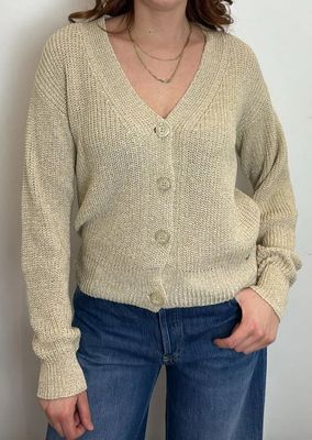 ​Rice-stitch cardigan with lurex