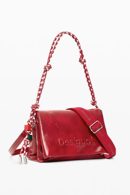 Faux leather handbag with 3D logo