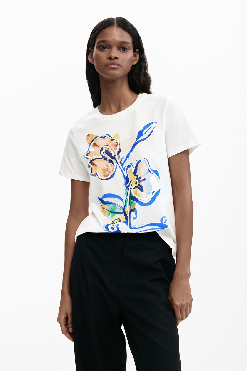 Regular-fit floral pirint T-shirt