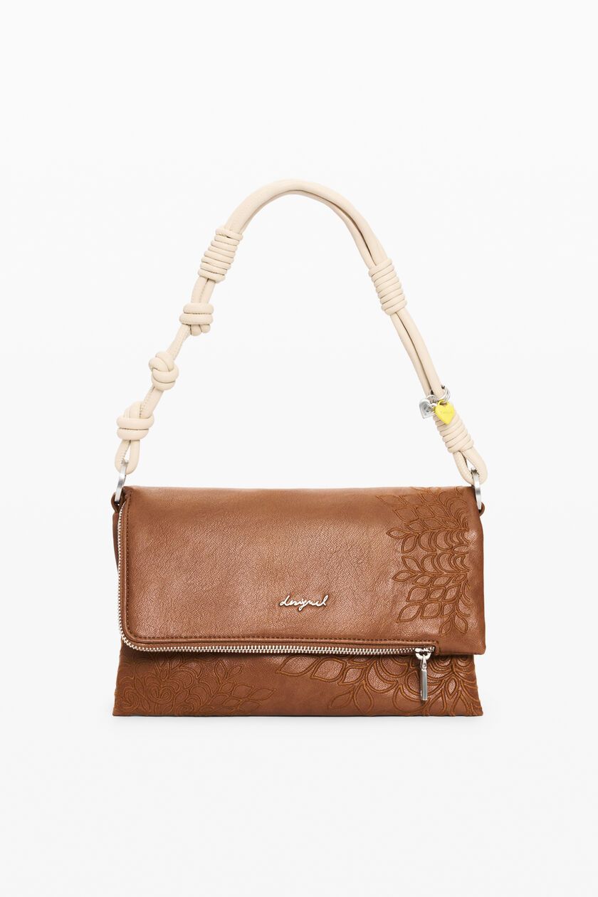 ​Faux leather handbag with embroidery