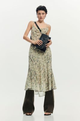 ​Faux leather handbag with embroidery