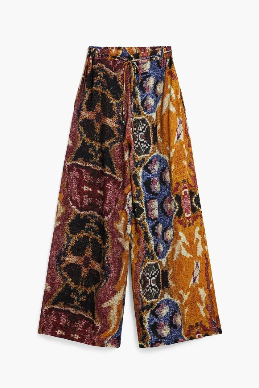 ​Wide-leg etnic print pants
