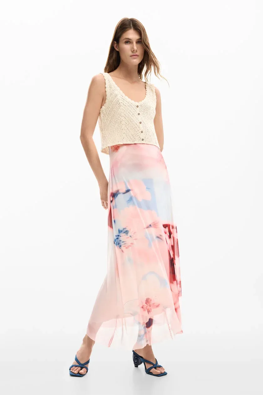 ​Long dress with crochet top